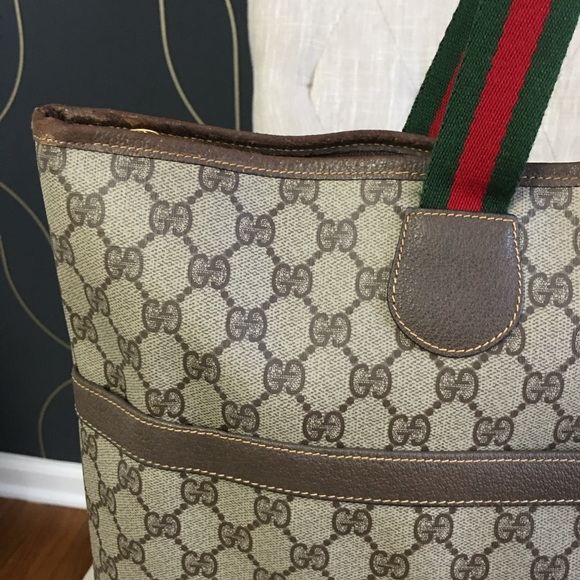 Gucci authentic brown monogram coated canvas large tote bag - Picture 14 of 16